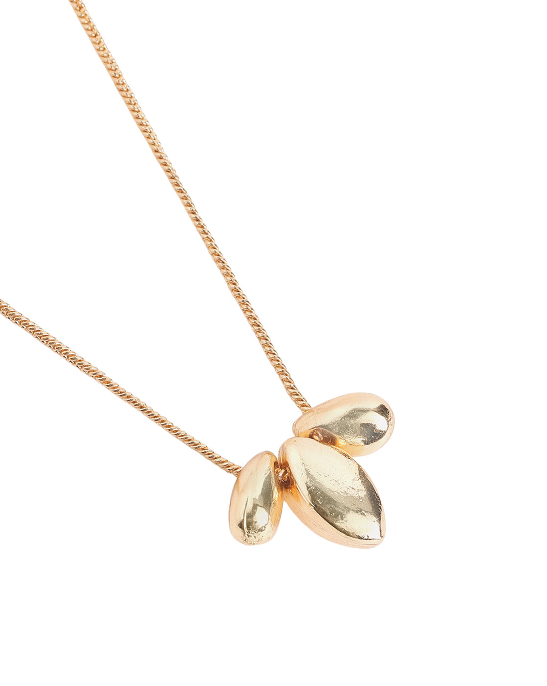 Gold Plated Sculptured Organic Pendant and Chain