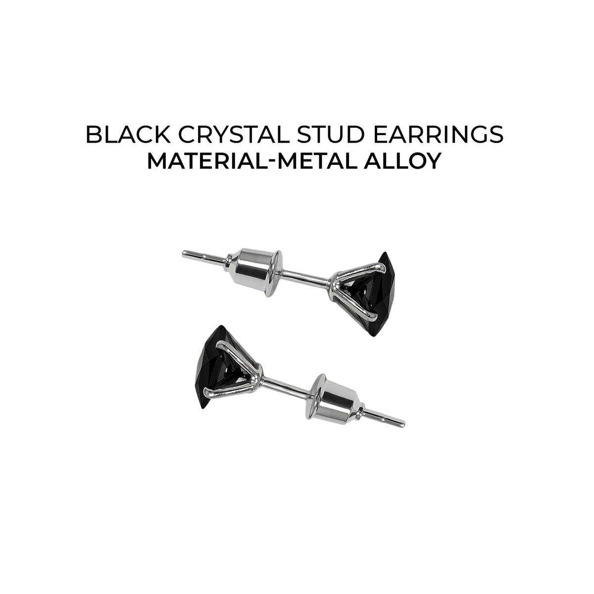 Men Black Crystal Stud Premium Earrings - CLJW-26