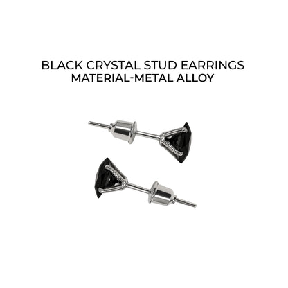 Men Black Crystal Stud Premium Earrings - CLJW-26