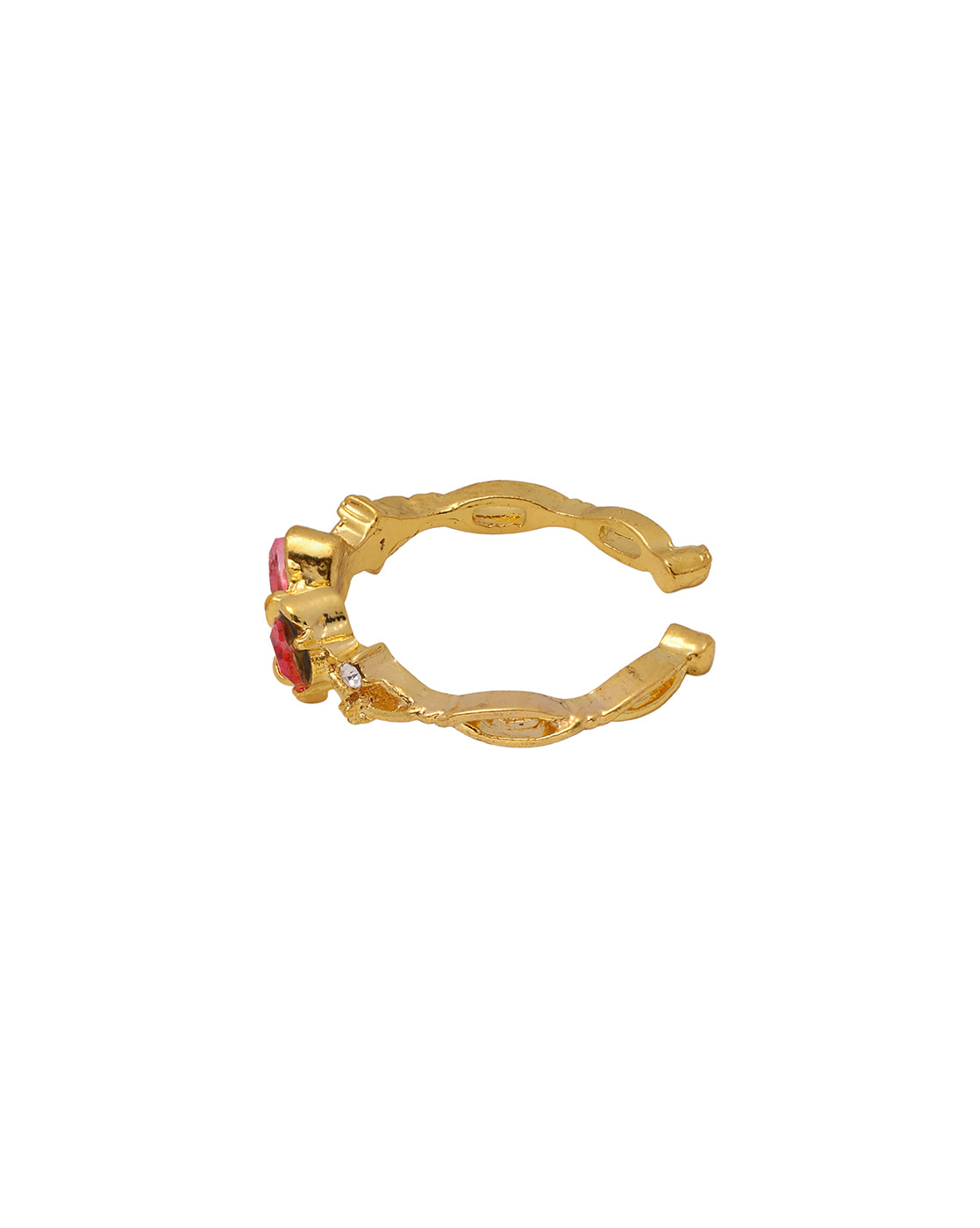 Gold Plated CZ Bow Adjustable Ring