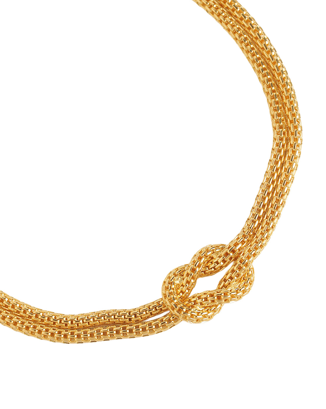 18kt Gold Plated Love Knot Mesh Chain Wraparound Adjustable Bracelet