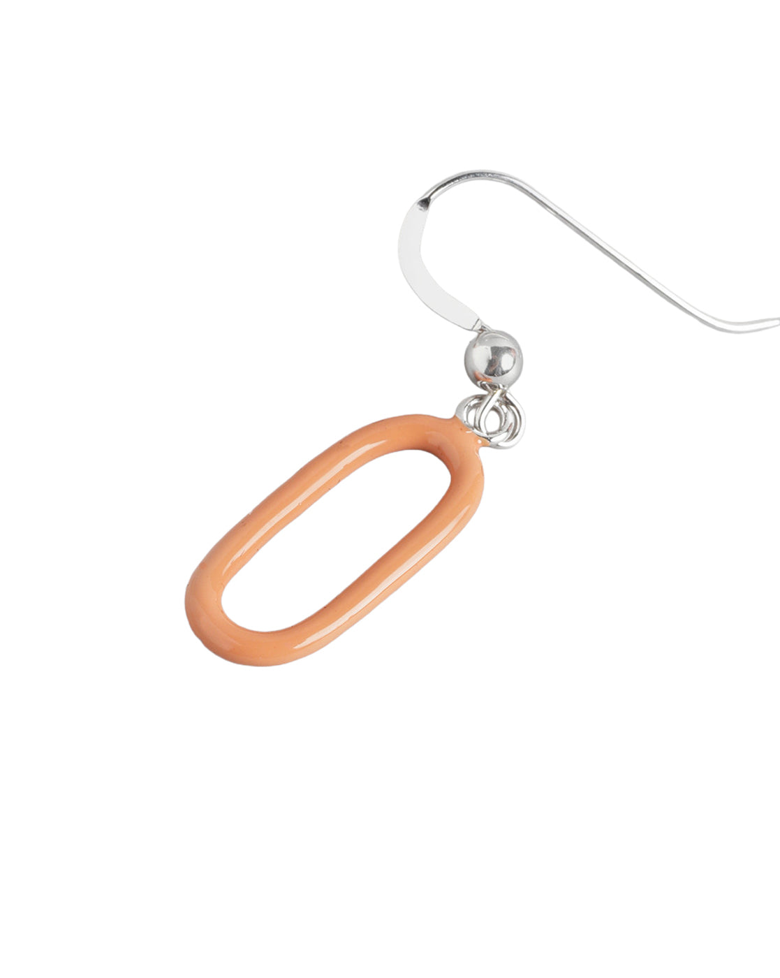925 Sterling Silver Rhodium Plated Enamel Oval Drop Earring