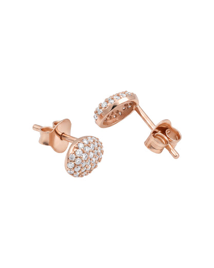 18kt Rose Gold Plated CZ Petite Oval Stud Earring
