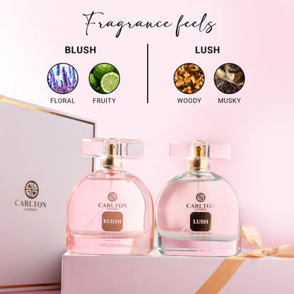 Women Gift Set Lush &amp; Blush Perfume-100Ml Each