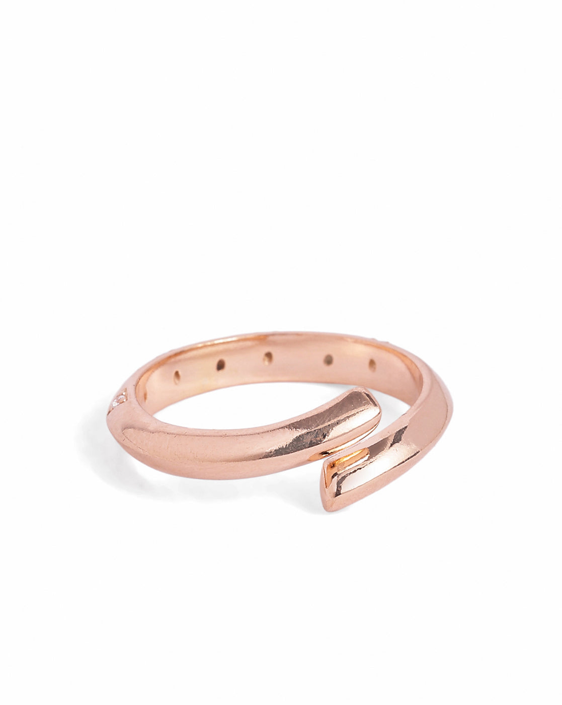 18kt Rose Gold Plated Fashionable CZ Adjustable Ring