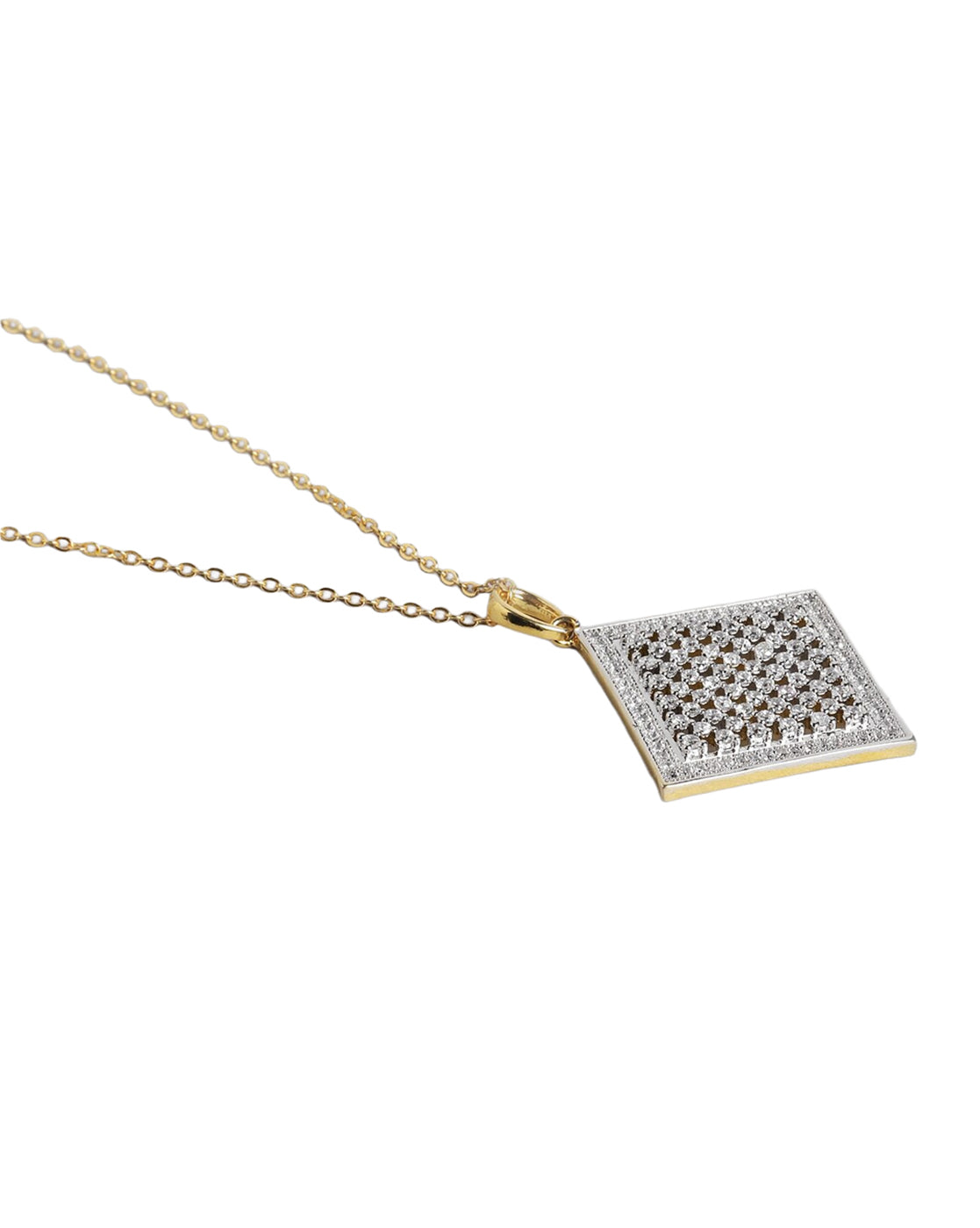 Gold Plated Statement Square CZ Jewellery Set