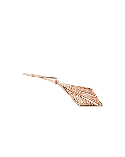 925 Sterling Silver 18kt Rose Gold Plated CZ Triangular Drop Earring