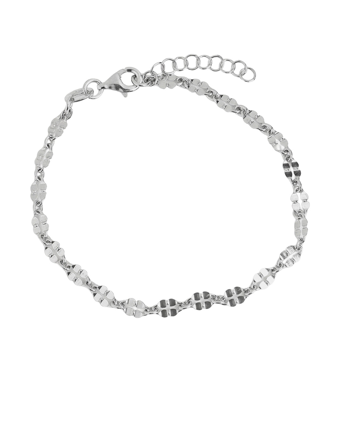 925 Sterling Silver Rhodium Plated Wraparound Bracelet
