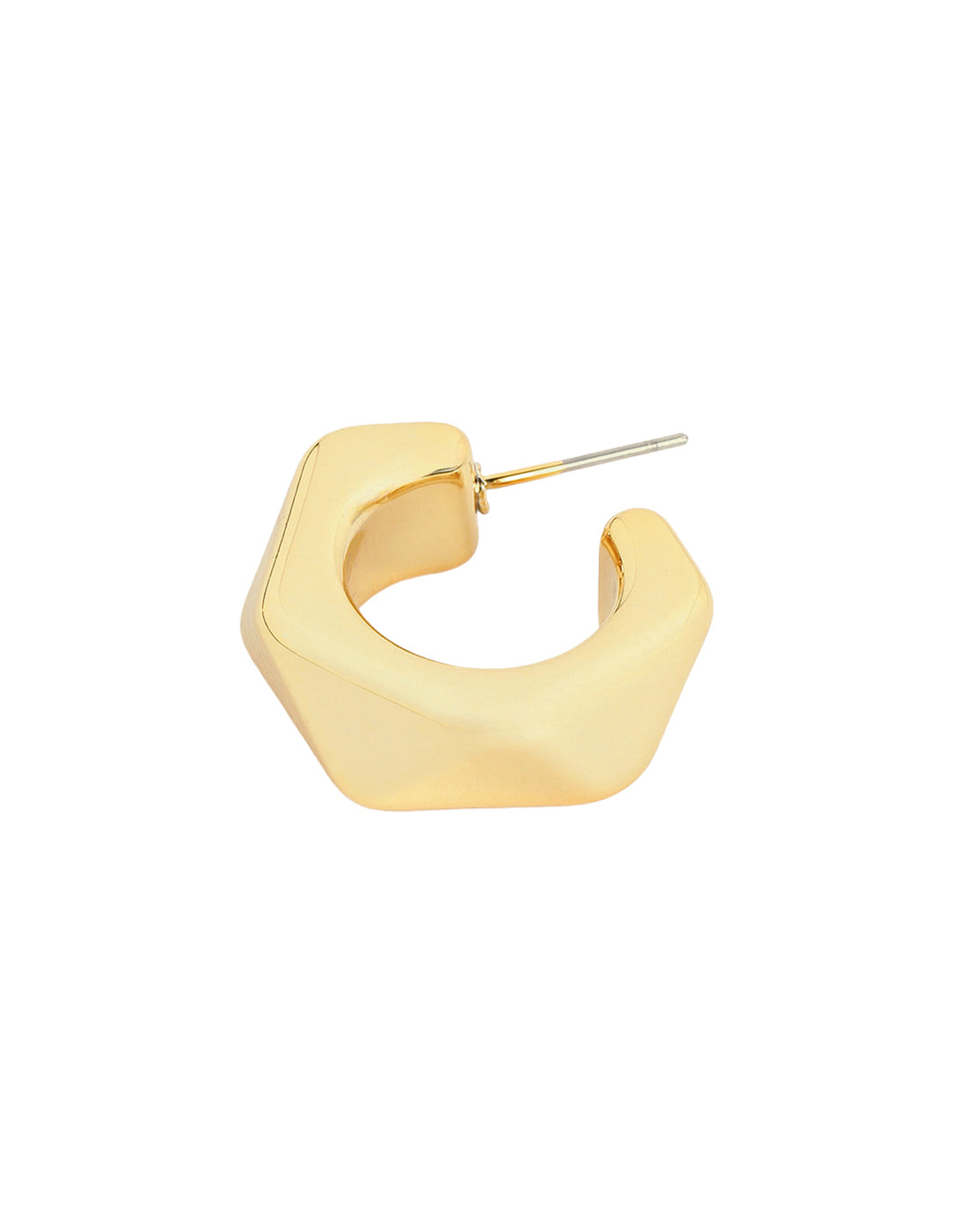 Gold-Plated Bold Geometric Half Hoop Earrings