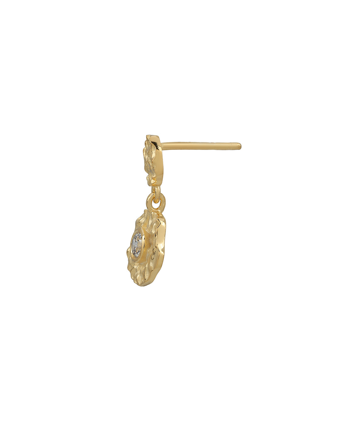 18kt Gold Plated CZ Contemporary Drop Earring
