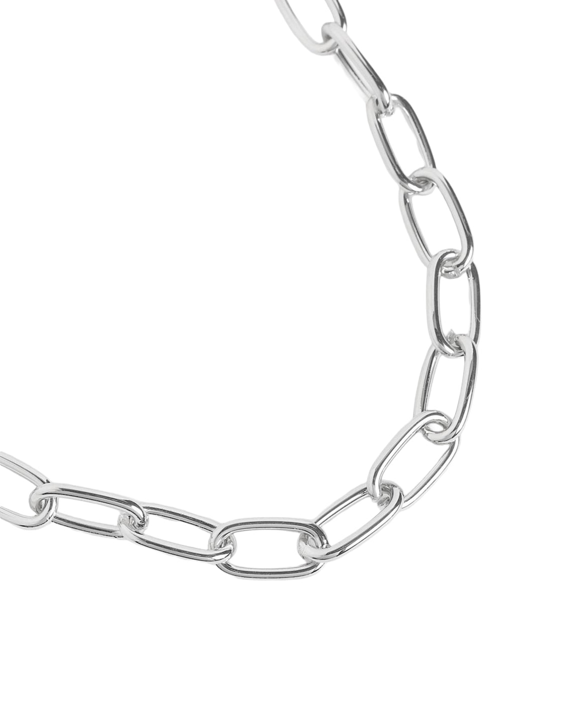 Men Elongated Oval Link Chain Necklace