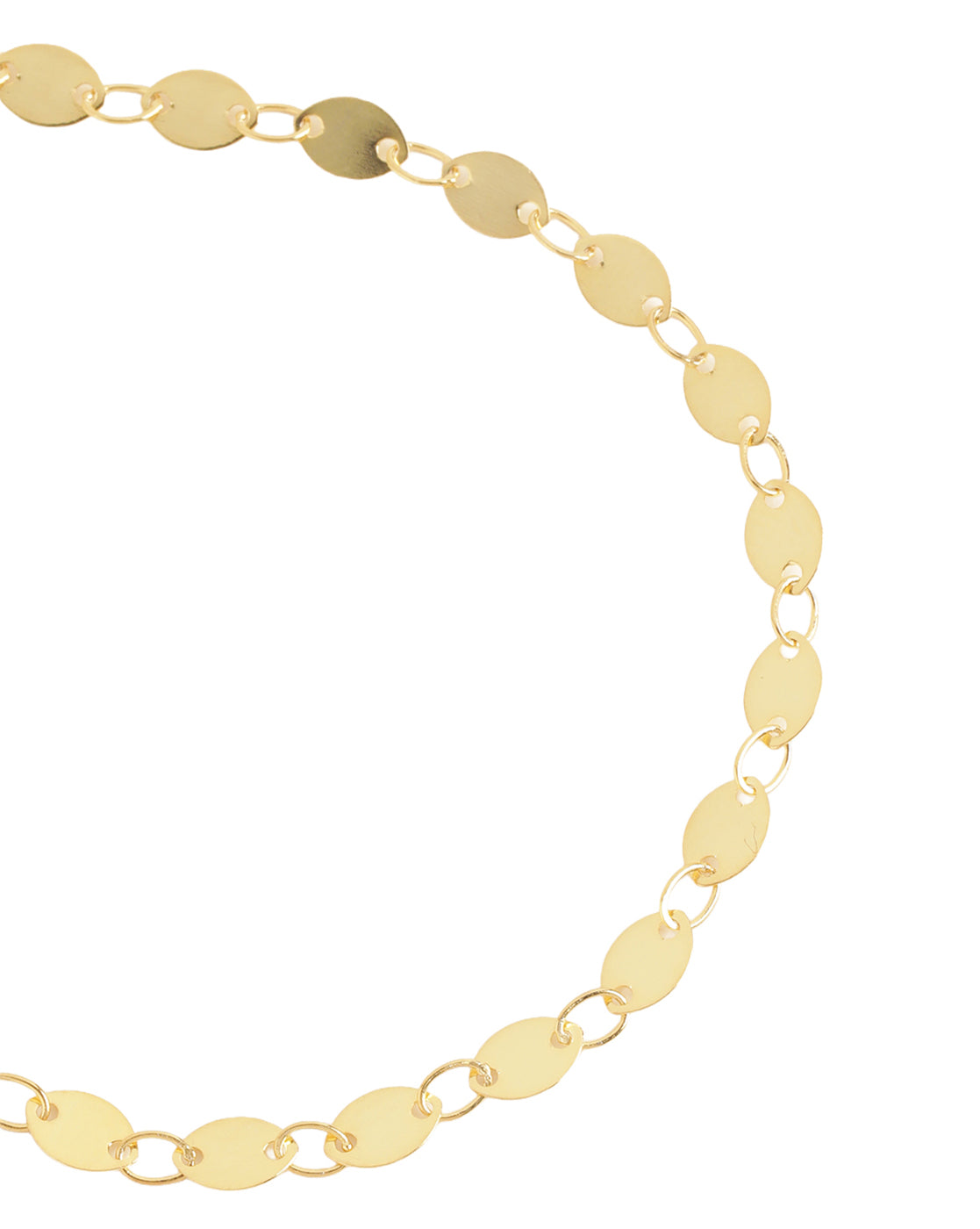 18kt Gold Plated Contemporary Oval Disc Charm Adjustable Bracelet