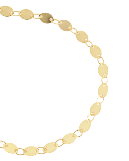 18kt Gold Plated Contemporary Oval Disc Charm Adjustable Bracelet