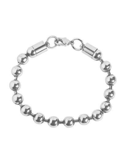 Men Silver Plated Metal Ball Link Bracelet