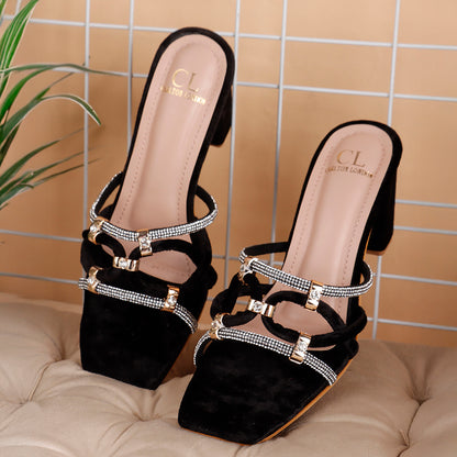 Women Embellished Strappy Block Heel Sandals