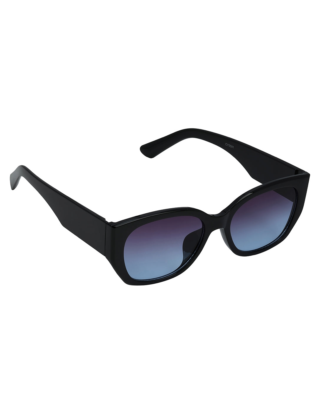 Women Black Toned UV Protected Purple Gradient Lens Cateye Sunglasses