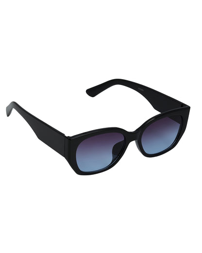 Women Black Toned UV Protected Purple Gradient Lens Cateye Sunglasses