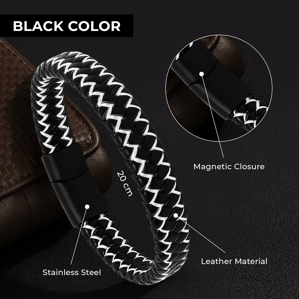 Men Leather Multistrand Bracelet  - CLJW-39