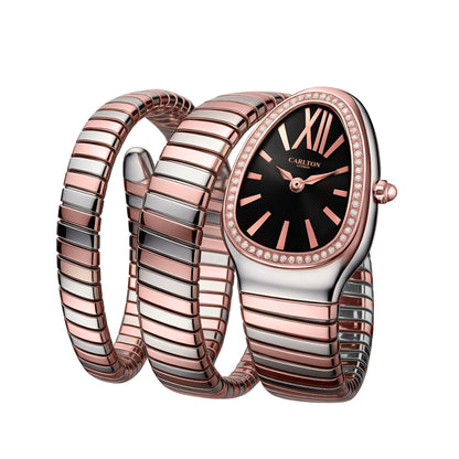 Carlton London Charmer Women Black Stainless Steel Analog Watch - CLW-SNK-A1BK