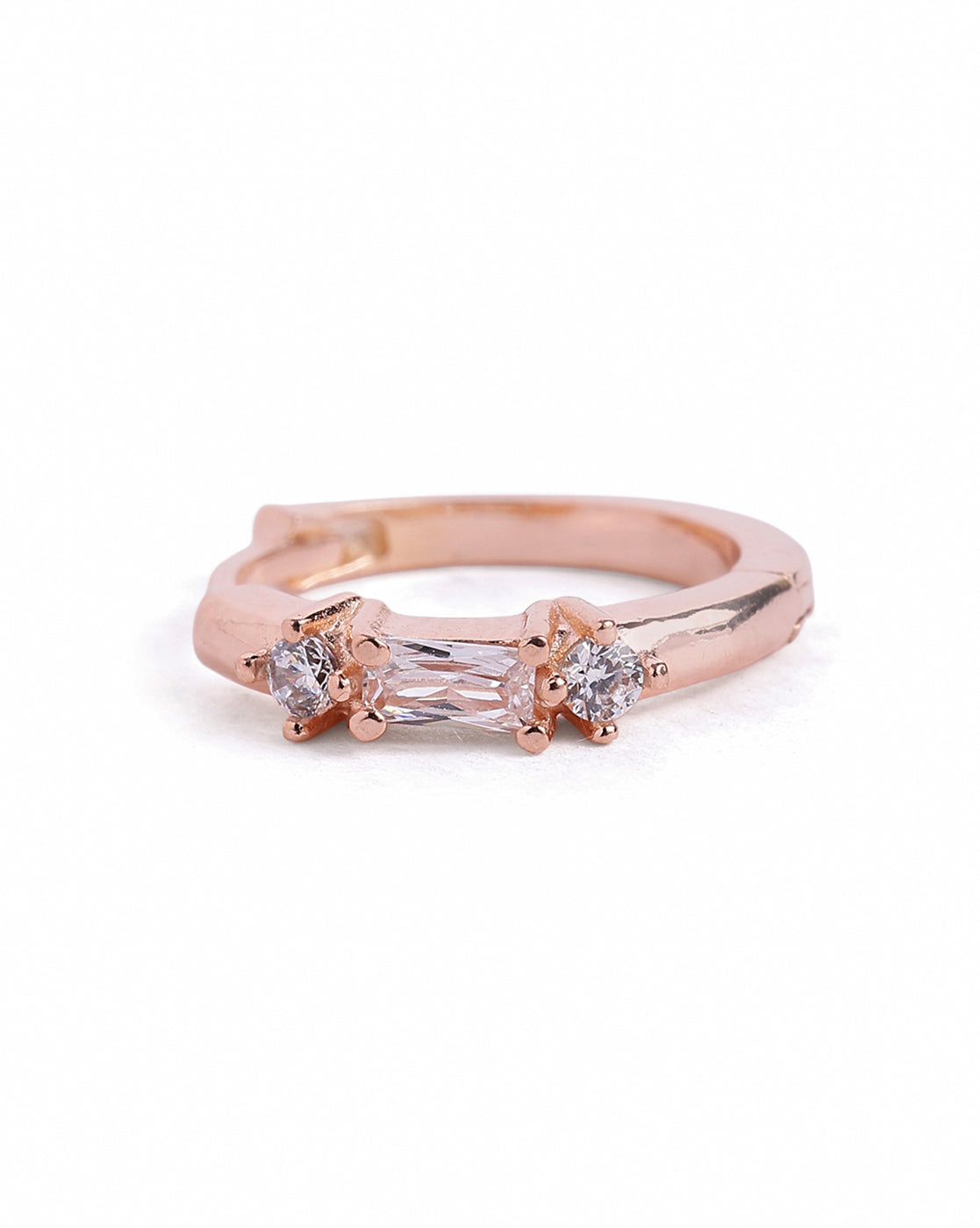 18kt Rose Gold Plated CZ Mini Hoop Earring