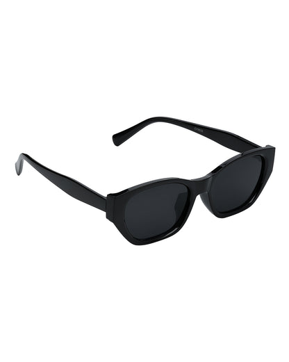 Women Black Toned UV Protected Black Lens Wayfarer Sunglasses