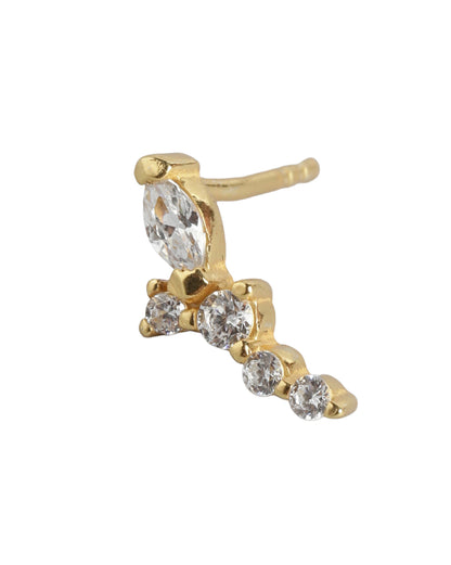 925 Sterling Silver 18kt Gold Plated CZ Petite Stud Earring