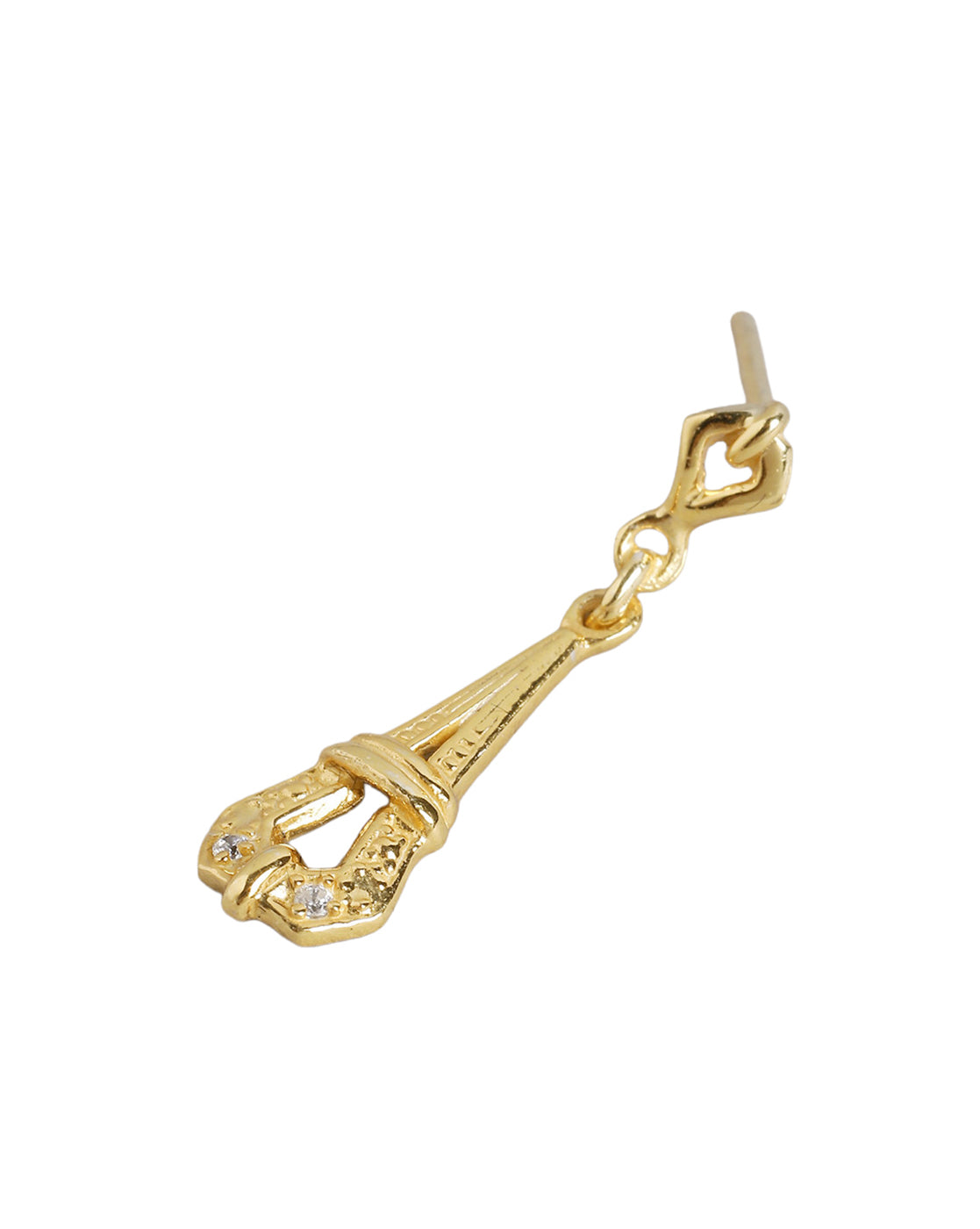 925 Sterling Silver 18kt Gold Plated Teardrop CZ Drop Earring
