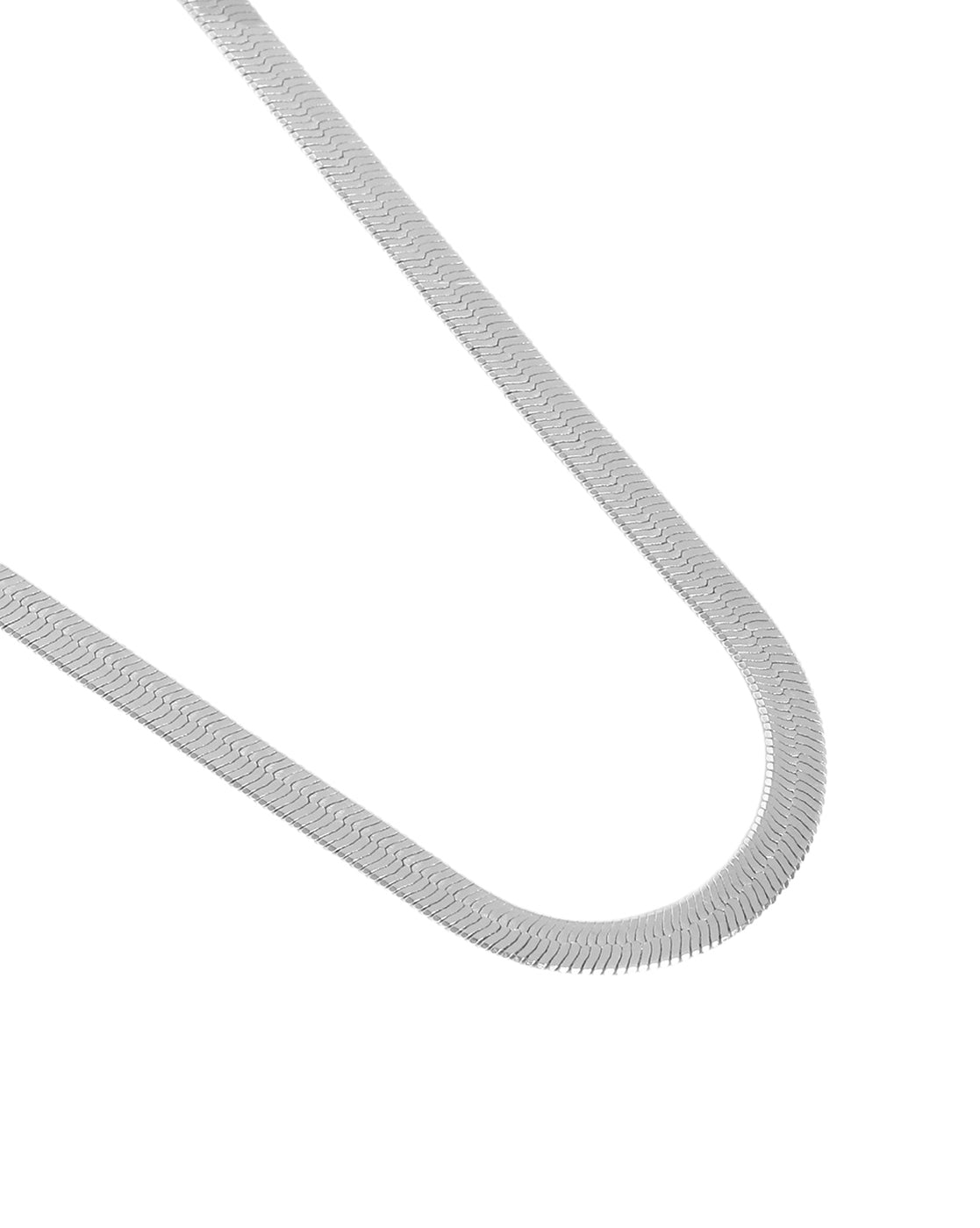 Men Rhodium Plated Herringbone Chain