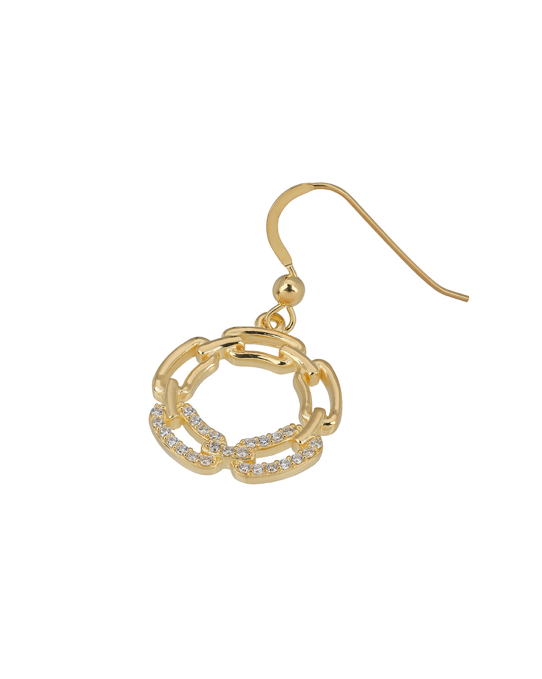 18kt Gold Plated CZ Interlocking Drop Earring