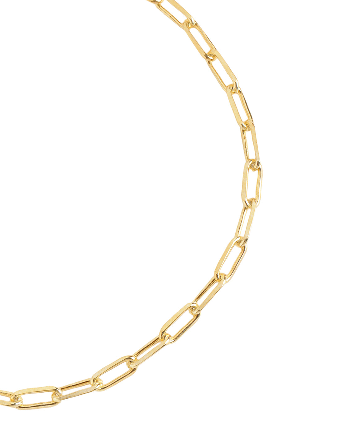 18kt Gold Plated CZ Studded Dangling Lock Charm Adjustable Bracelet with Paperclip Chain