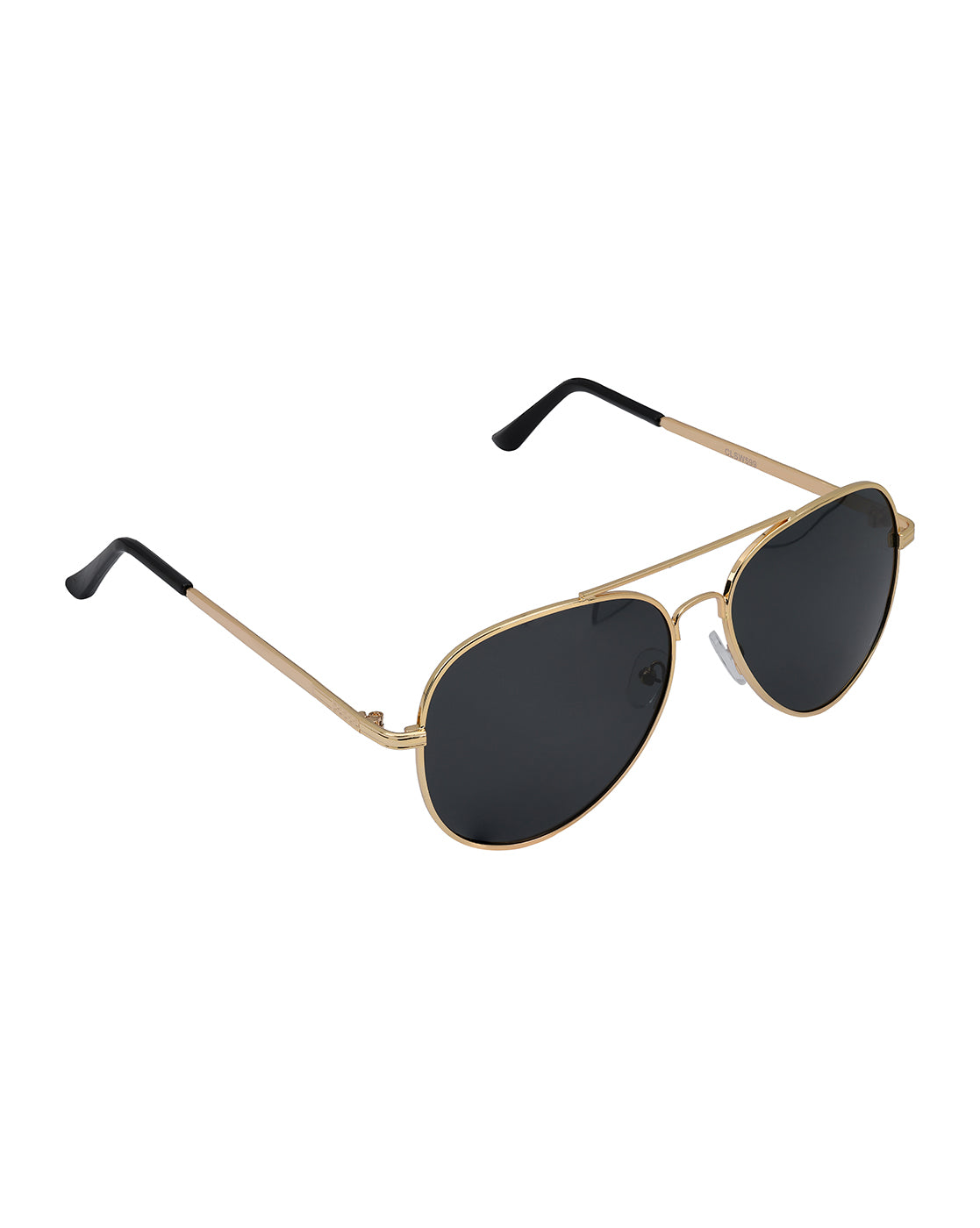 Women Gold and Black Toned Black Polarised Lens Aviator Sunglasses