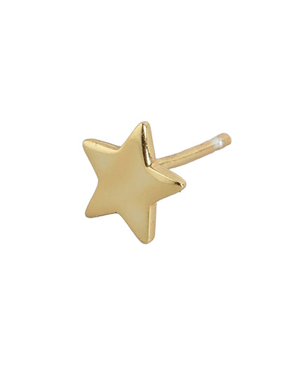 925 Sterling Silver 18kt Gold Plated Petite Star Stud Earring