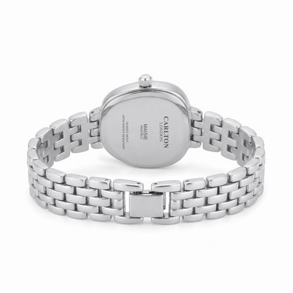 Carlton London Maisie Women’s Watch - Blue Rectangle Dial, Silver Stainless Steel Strap - MSSVBLU