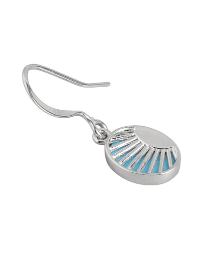 925 Sterling Silver Rhodium Plated Oval Drop Earring