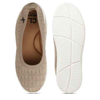 Women Textured Knit Comfort Ballet Flats