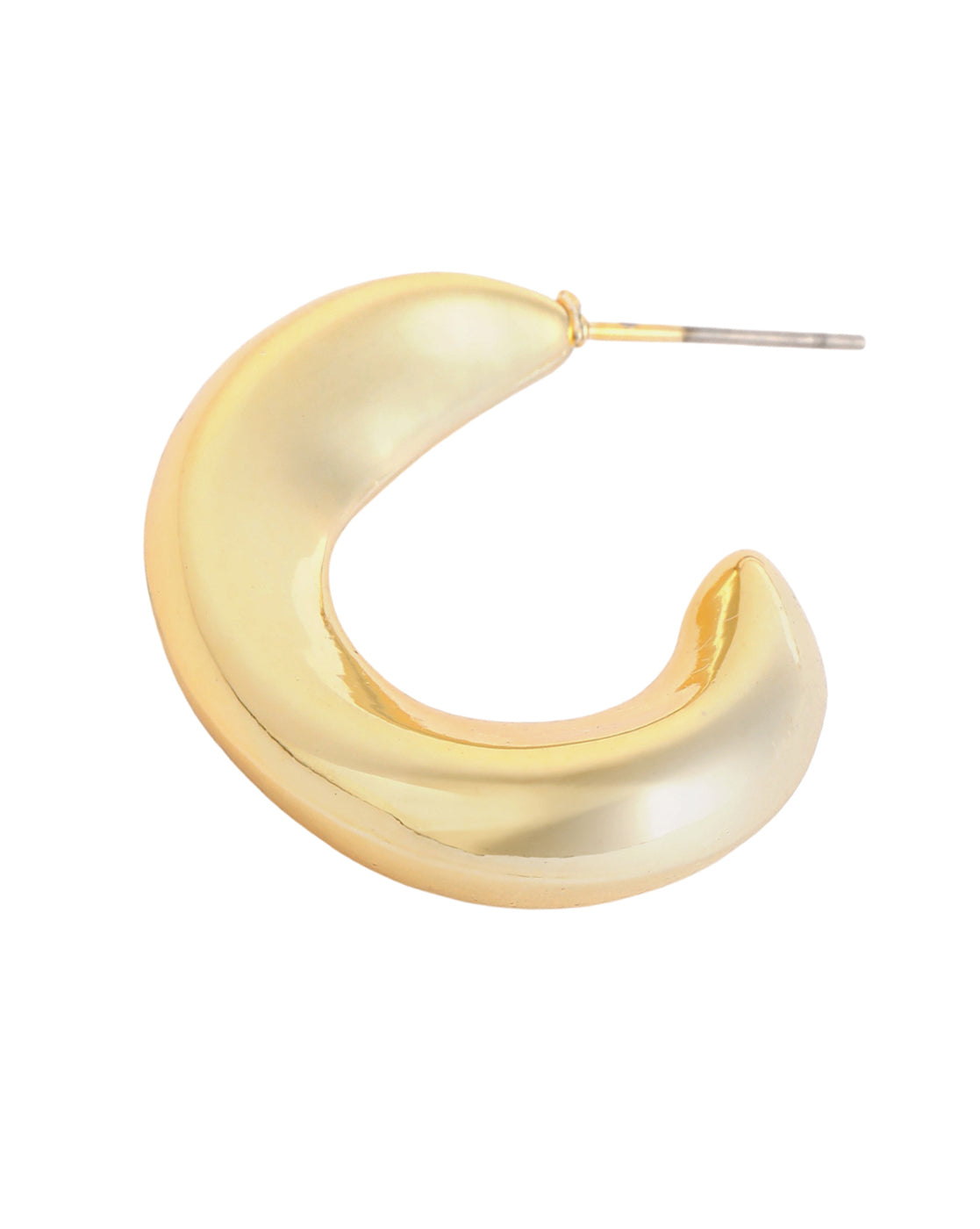 Gold Plated Bold Twisted Half Hoop Earring