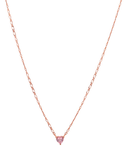 18kt Gold Plated Dangling Solitaire Heart Necklace
