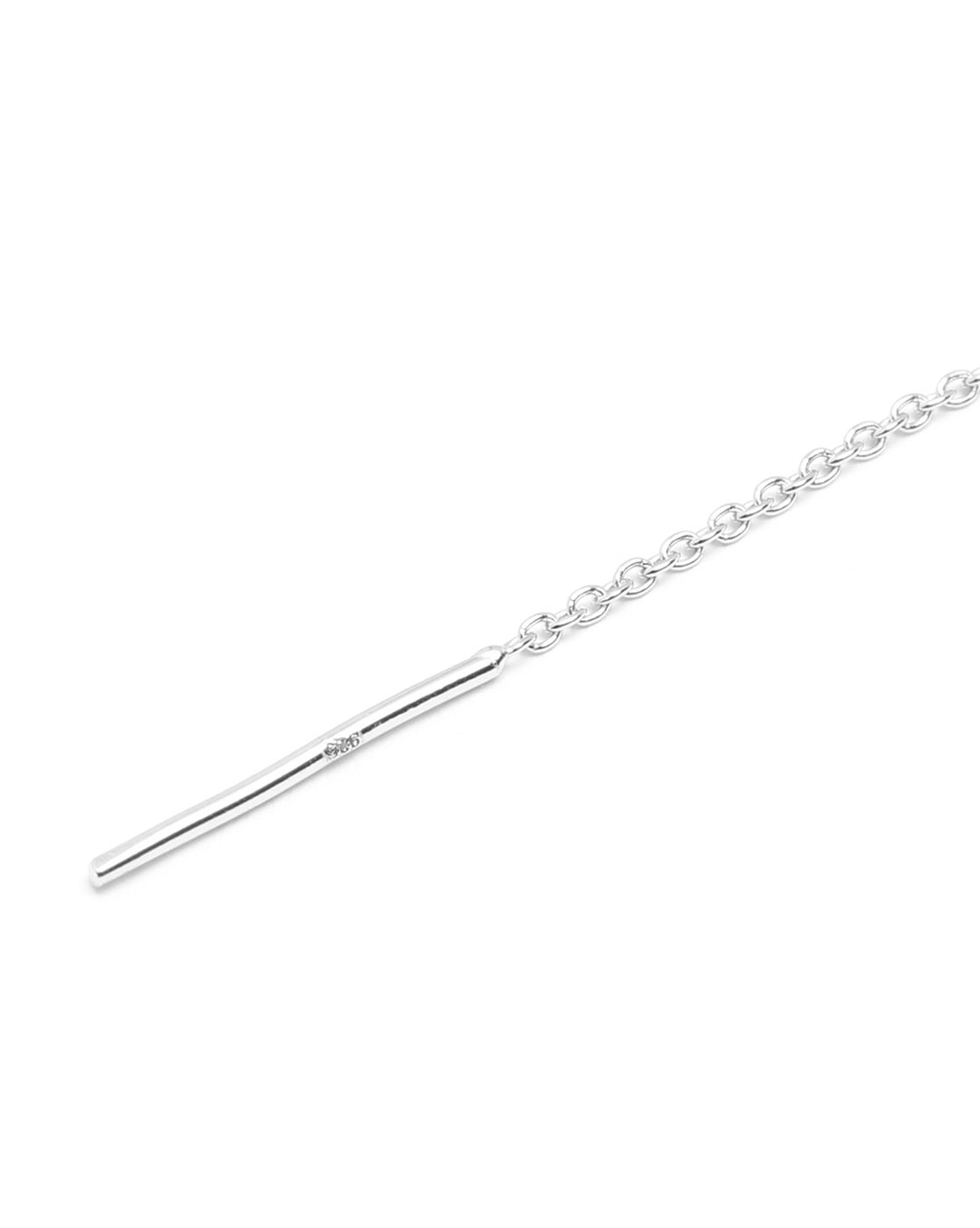 925 Sterling Silver Rhodium Plated CZ Threader Earring