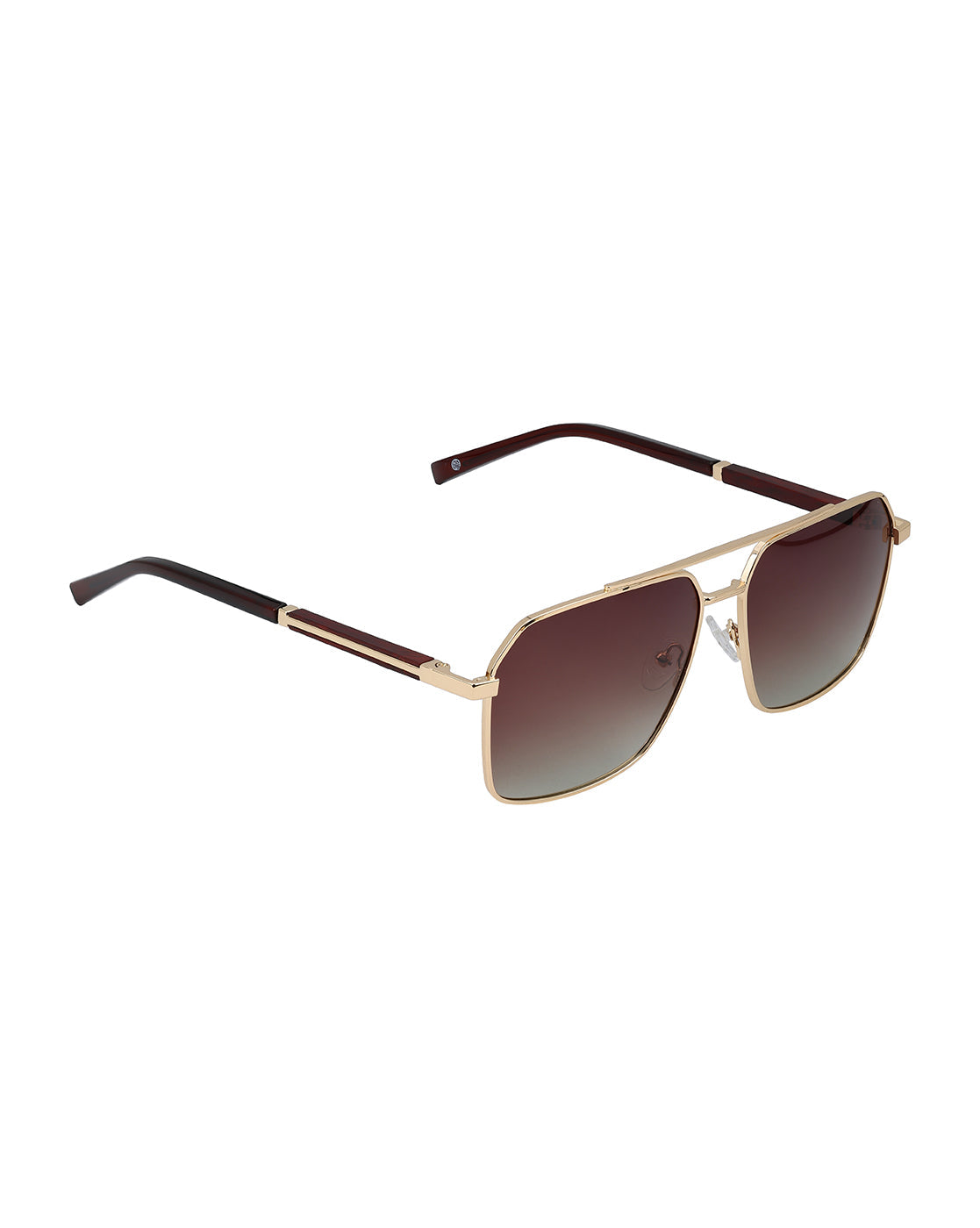 Premium Gold &amp; Brown Toned Polarised Gradient Lens Rectangle Sunglasses for women CLSW611