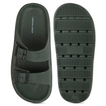 Men Textured Dual Strap Comfort Sliders