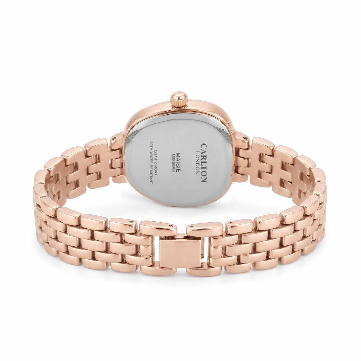 Carlton London Maisie Women’s Watch - Green Rectangle Dial, Rose Gold Stainless Steel Strap - MSRSGRN