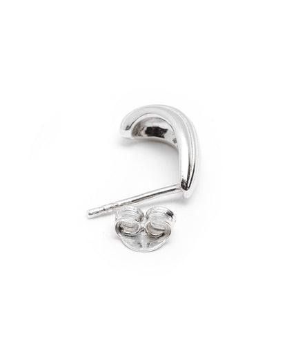 925 Sterling Silver Rhodium Plated Half Hoop Earring