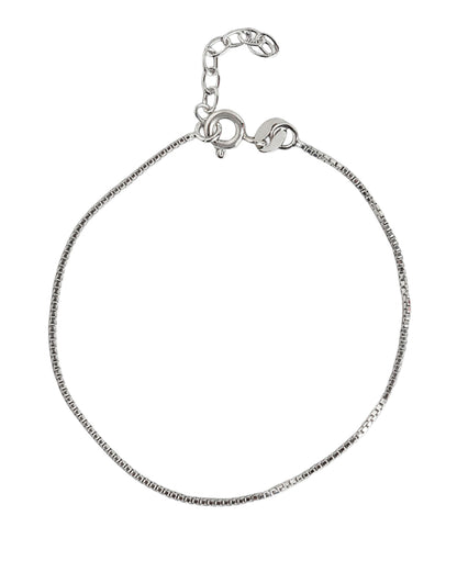 925 Sterling Silver Rhodium Plated Wraparound Adjustable Bracelet