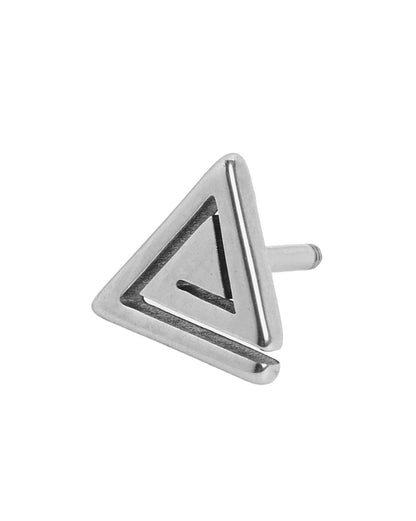 Men Silver Plated Triangular Stud Earring