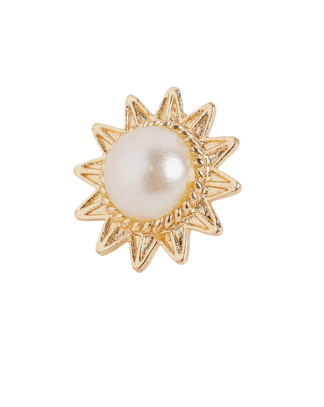 Gold Plated Elegant Pearl Rising Sun Stud Earrings