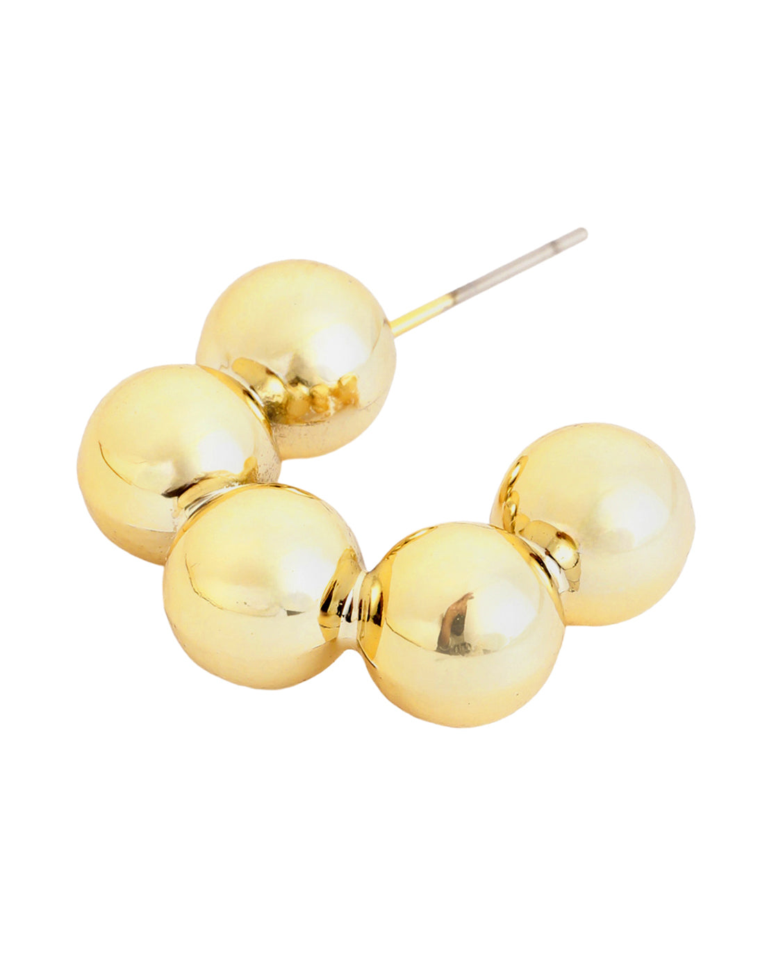 Gold Plated Bold Bubble Half Hoop Earring