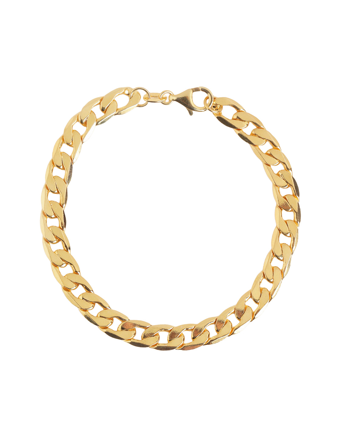 Premium 18kt Gold Plated Diamond Cut Curb Chain Bracelet for Men