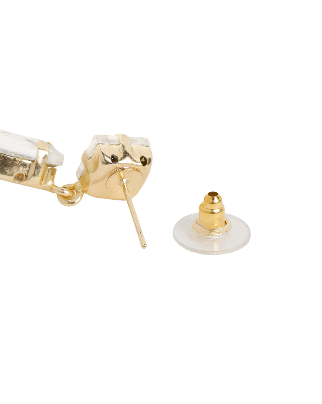 Gold Plated Stunning Princess &amp; Dangling Pear Solitaire Earrings