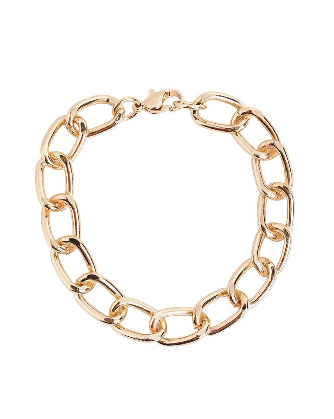 Men Gold Plated Bold Link Bracelet
