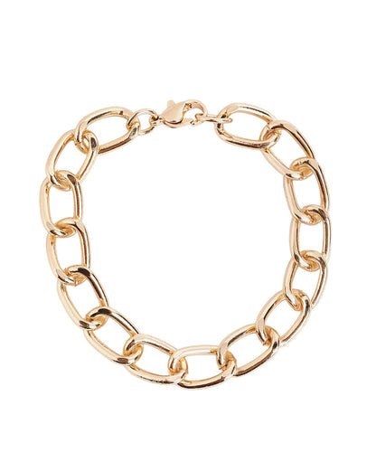 Men Gold Plated Bold Link Bracelet